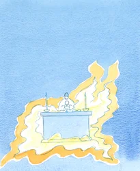 Plameny vyšlehly z přední části oltáře, 2003 (bez papíru)