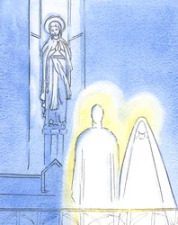Potěšilo Ježíše, že přivedl svou Matku Marii, aby byla s ním v kapli paní, a ukázal mi, čemu věřím, 2002 (bez papíru)