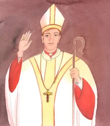 Kristu se líbí, když svému biskupovi prokazujeme lásku, úctu a respekt, 2005 (akvarel na papíře)