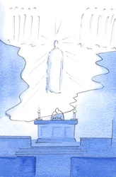 Bylo to, jako by podlaha samotného nebe byla rozšířena přes oltář, takže Kristus byl přítomen jak v nebi, tak na oltáři, 2003 (bez papíru)