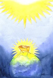 Ježíš Kristus je Bohem stvořený člověk; přesto nepřišel na Zemi u moci, ale jako bezmocné dítě, 2001 (bez papíru)
