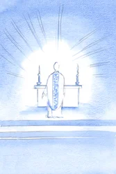 Na svátek Navštívení se zjevil Kristus se zlatým ornátem na počest Jeho Svaté Matky Marie, 2002 (bez papíru)