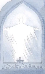Jednoho dne, při zasvěcení, Kristova přítomnost naplnila svatyni, ve slávě, 2000 (bez papíru)