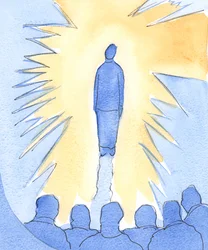 Ten, kdo stojí velmi blízko Kristu, je „svatozáře“ Jeho slávou, ačkoli je sama malá, slabá a bezvýznamná, 2002 (bez papíru)