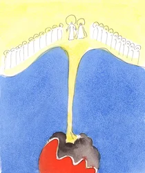 Pouze mocí, která se z nebe snáší na věrné duše, 2004 (akvarel na papíře)
