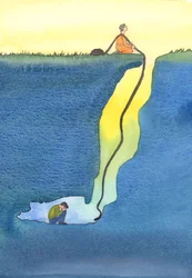 Naše modlitba je jako záchranné lano spuštěné z nebe, abychom pomohli ztraceným a uvězněným v nesnázích, 2002 (bez papíru)