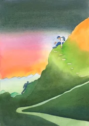 Někdo, kdo byl v modlitbě vyveden „vysoko“ a Pánem požádán, aby vedl ostatní, je jako horolezec na úbočí hory, 2003 (bez papíru)