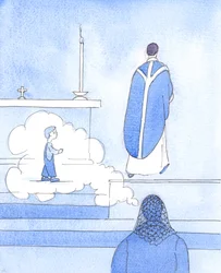 Matka kněze by si měla uvědomit svůj podíl na rozvoji jeho povolání, 2005 (akvarel na papíře)