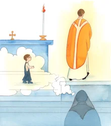 Matka kněze by si měla uvědomit svůj podíl na rozvoji jeho povolání, 2005 (akvarel na papíře)