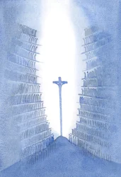 Prostřednictvím mše je každá generace Božího lidu přítomna jediné Oběti Kristu, jak je znázorněna na oltáři., 2001 (bez papíru)