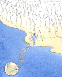 Když do nebe přijde nový světec, celá společnost pozdraví tuto duši s Kristem a jeho matkou Marií, 2004 (bez papíru)