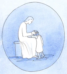 Když činíme pokání ze svých hříchů, Ježíš Kristus na nás pohlíží s něhou, jako když matka objímá své dítě, 2001 (bez papíru)
