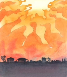 V Otcově srdci, v nebi, hoří planoucí světlo, 2005 (akvarel na papíře)