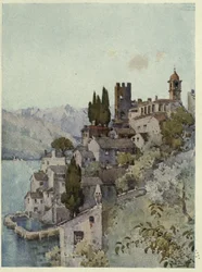 Corenno, Lago di Como, Ilustrace z „Italských jezer“ od Richarda Bagota