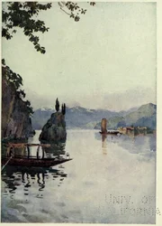 Il Punto di Bellagio, jezero Como, ilustrace z 