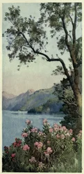 Lago di Como, ilustrace z „Italských jezer“ od Richarda Bagota
