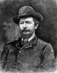 Algernon Charles Swinburne, vyryto z fotografie (rytina) (černobílá fotografie)