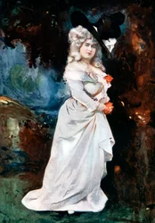 Connie Ediss ve filmu Stříbrný střevíček, c1902