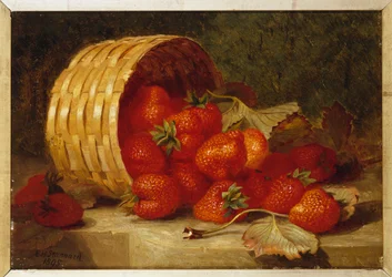 Jahody v proutěném koši na římse, 1895