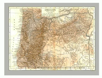 Mapa Oregonu, c1910.