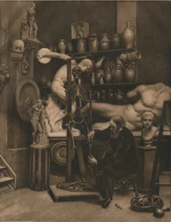 Prázdniny pana Heatherleye: Incident ve studiovém životě, c1874.
