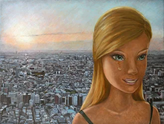 Barbie v soumraku, 2012 (olej na plátně)