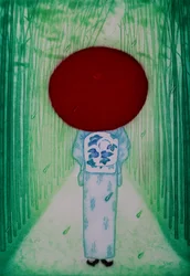 Červený deštník, 2007 (lept)