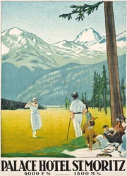 Plakát inzerující hotel Palace v St. Moritz