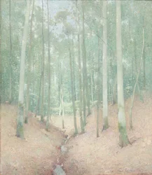 Dřevěný interiér, kolem roku 1910