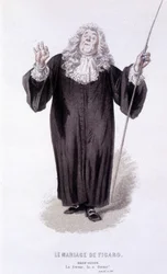 Kompletní dílo Beaumarchaise (1732-1799) od Edouarda Fourniera. kresba Emile Bayard. Ed. Laplace, Sanchez et Cie, Paříž 1876. Toto je Brid