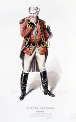 Kompletní dílo Beaumarchaise (1732-1799) od Edouarda Fourniera. kresba Emile Bayard. Ed. Laplace, Sanchez et Cie, Paříž 1876. Toto je Begearss ve filmu „Provinilá matka“