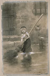 Cosette. Ilustrace z Bídníků od Victora Huga, 1862