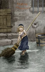 Cosette, ilustrace z „Bídníků“ Victora Huga, 1862