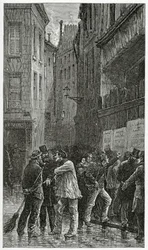 Les Affiches - ilustrace z A Crime Story, 19th Century (č. rytina)