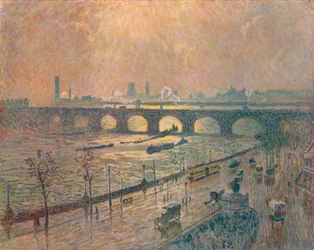 Waterloo Bridge - Deštivý den, c1917
