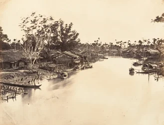 Pohled na čínské město Cholen List č. 6, Saigon, Cochinchina, 1866.