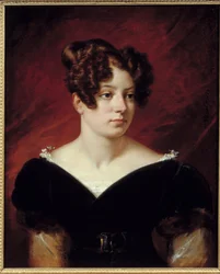 Portrét Josephine de Lavalette, baronka de Forget. Dcera Emilie de Beauharnais, sestřenice Delacroix. Obraz Emile Dit Horace Vernet (1789-1863)