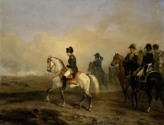 Císař Napoleon I. a jeho štáb na koni