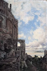 Mont Saint-Michel. Západní brána do Barbakanu v Châtelet