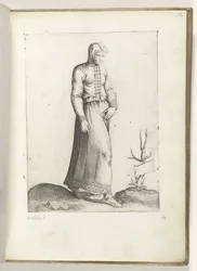 Een vrouw uit Spanje, gekleed volgens de mode van ca. 1550 Postoje různých národů našeho věku (název série)