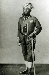 Bengálský pěšák, cca 1900 (černobílá fotografie)