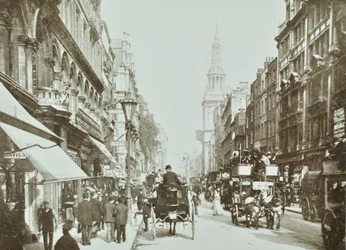 Cheapside, při pohledu na východ, City of London, 1890