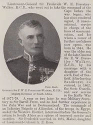 Generál Sir F W E Forestier-Walker, KCB, zástupce guvernéra Jižní Afriky
