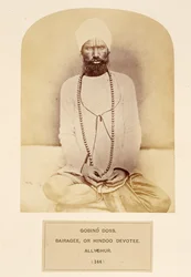 Govind Doss, Bairagee nebo Hindoo Devotee, Allyghur, z The People of India, od J. Forbes Watson, publikoval 1868 (tisk alba)