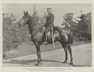 Generálmajor Sir Redvers Buller, GCB, VC, na jeho oblíbené nabíječce, Gambler