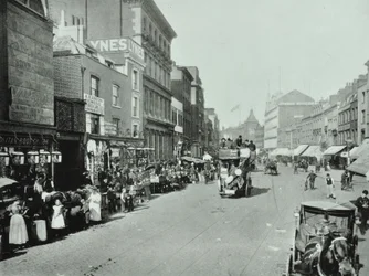 Shoreditch High Street: Pohled na sever, 1896