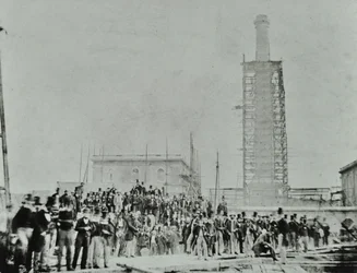 Southern Outfall Sewer, Crossness: hodnostáři na místě, 1865