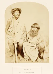 Toda Men, Neelgerry Hills, od The People of India, J. Forbes Watson, publikoval 1868 (tisk alba)