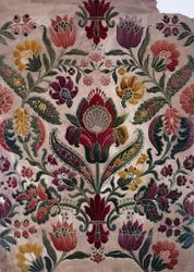 Celobarevná karikatura tapiserie, hedvábí nebo tapety, c.1830-40