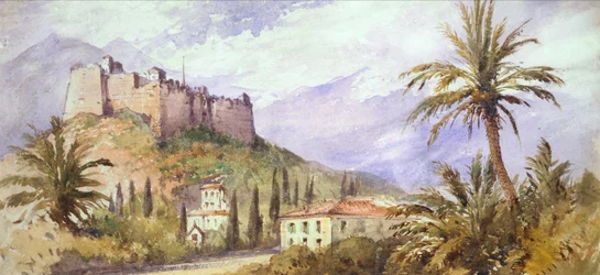 Hill Fort v pohoří Atlas, cca 1860-70 (akvarel na papíře)